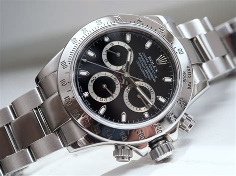 daytona black face steele 116520|2008 rolex daytona 116520.